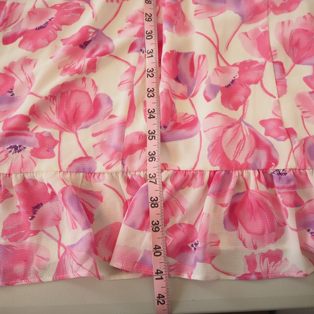 Talbots Spring Poppies Pink Floral Dress Women's Size 16 Romantic Flutter Art - Picture 10 of 11